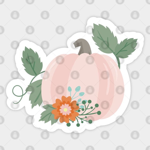 Pink fall pumpkin Sticker by Peach Lily Rainbow